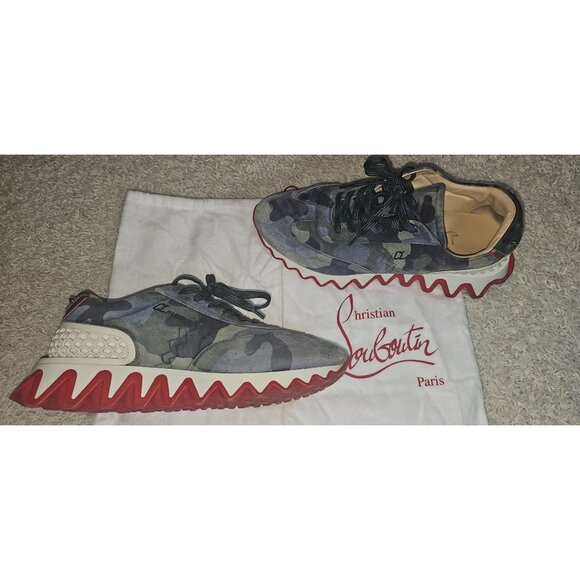 Christian Louboutin Loubishark Camouflage Suede Rare Men display picture 1